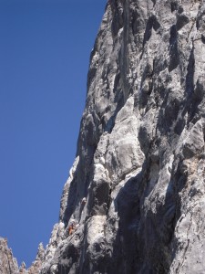 Beginn 9. Seillänge vom Berggeistturm