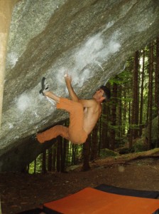 "Oscurità" (Fb 7c): Abwärtspatscher Vorbereitungsphase