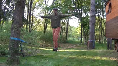 Slacken auf dem Campground in Bleau Slacken auf dem Campground in Bleau