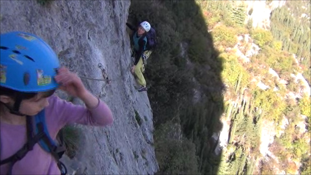 Mit Silja und Steffi in der Mehrseillängenroute (Colodrimassiv)