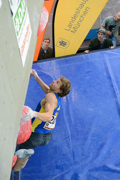 Mykhaylo Shalagin Boulder World Cup Munich 2013; photo: Steffen Kern